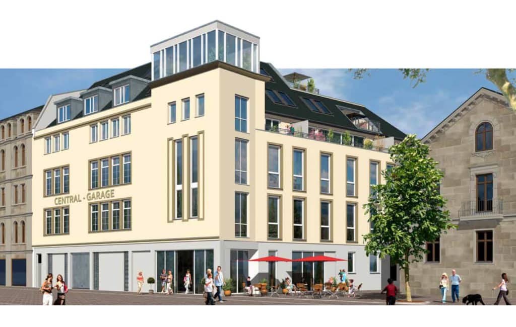 Unverbindliche Außenvisualisierung der Straßenfront