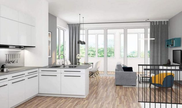 Unverbindliche Visualisierung Küche / Wohnraum